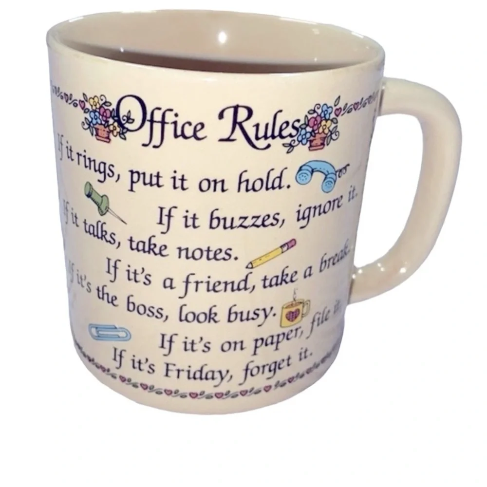 Vintage office rules coffee mug